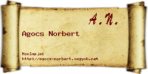 Agocs Norbert névjegykártya